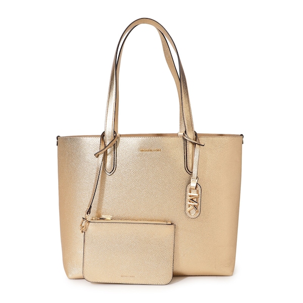 Women Gold Metallic Textured tote bag