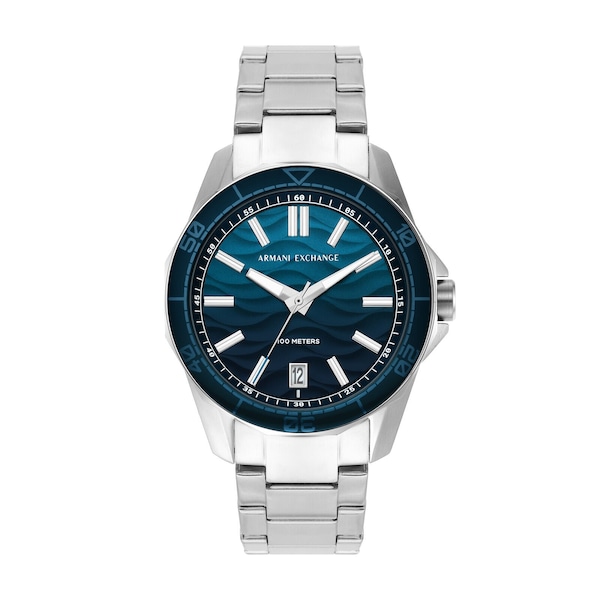 Men Silver Stainless Steal Analog Watch